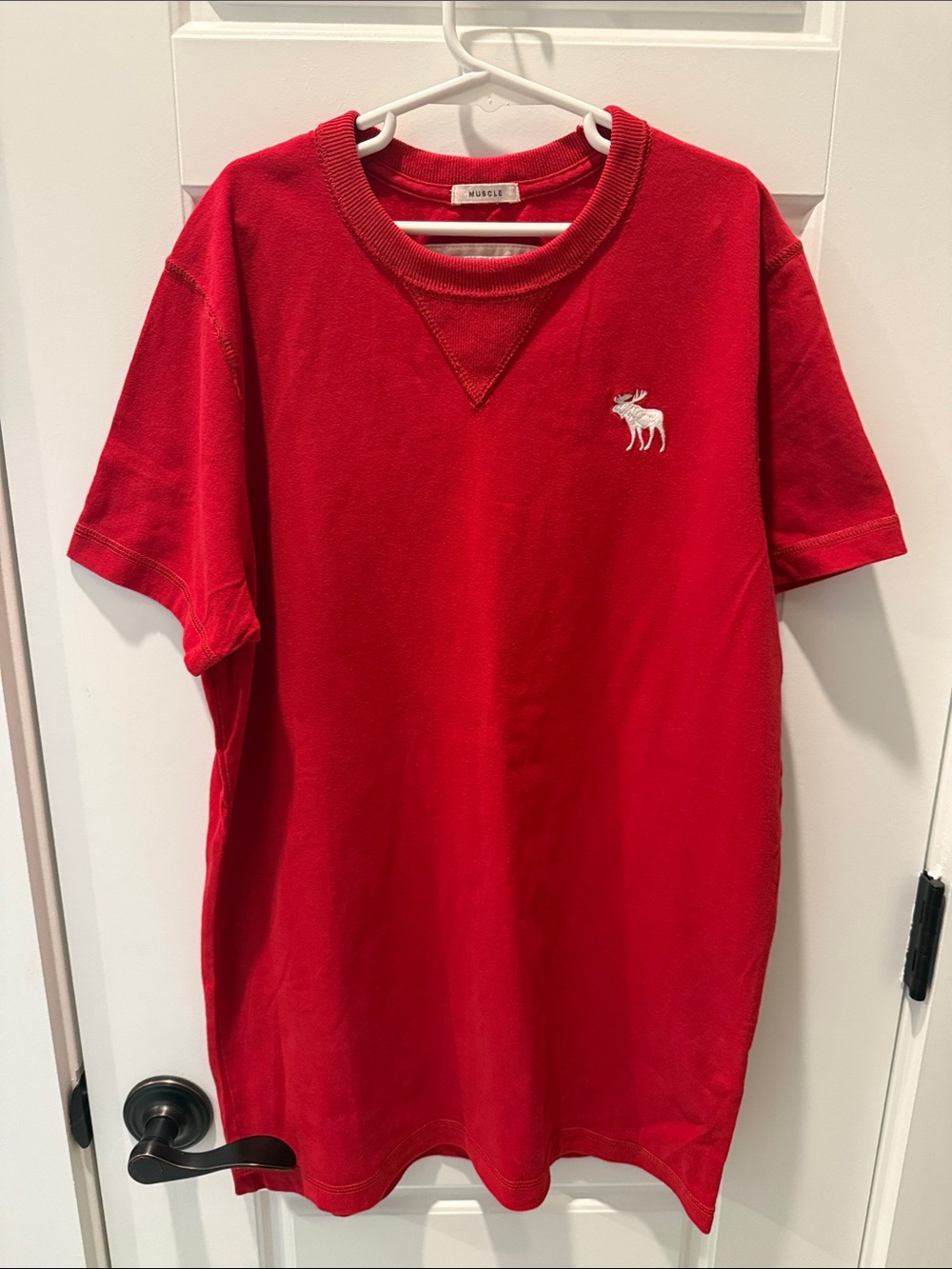 Abercrombie & Fitch Red Short Sleeve Logo Tee